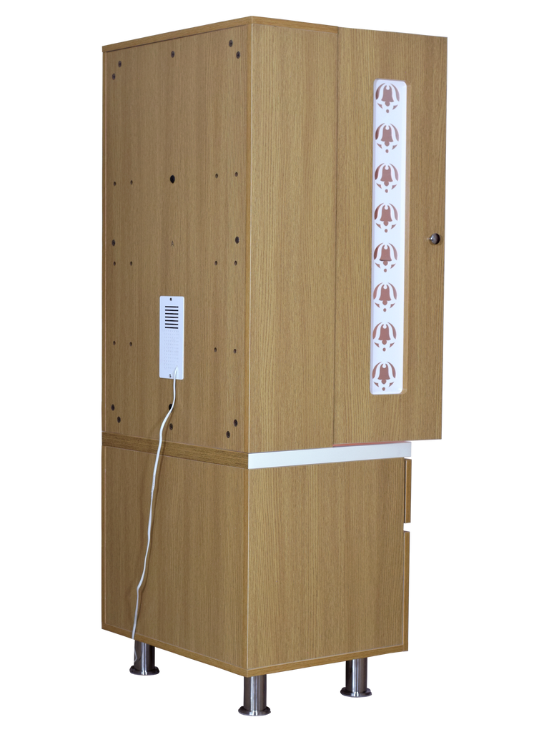 Wooden Temple With Doors Floating Shelf Led Lights And Extra Storage ...